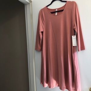 NWT Pale Rose Pink 3/4 sleeve stretch shift dress